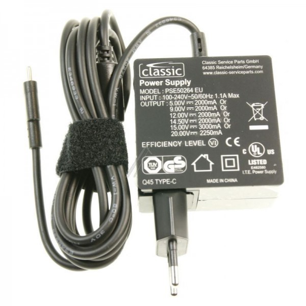 Сетевой адаптер для ноутбука Acer — Classic PSE50264 EU — блок питания USB-PD мощностью 45 Вт со штекером USB-C