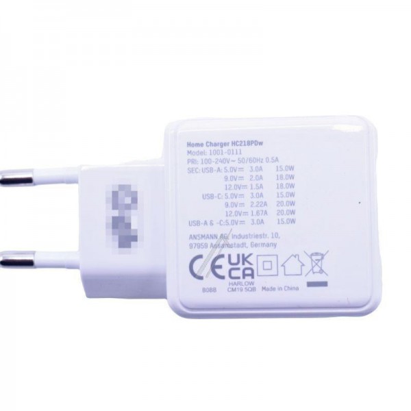 Сетевой USB-адаптер Ansmann 1001-0111 - HC218PD USB-зарядное устройство/блок питания, включая USB c 3A