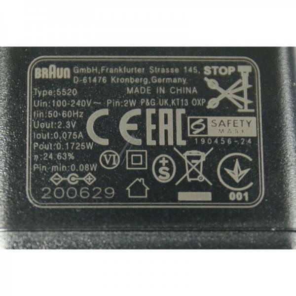 Сетевой адаптер Braun 81730026 - блок питания 5520 2
