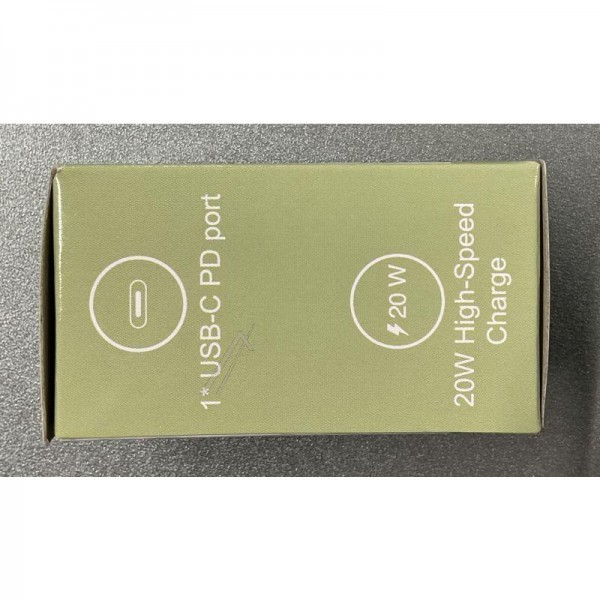 Дорожное зарядное устройство Minwa MWPD20ASU - блок питания USB-C mw PD20ASU 20 Вт с подачей питания и быстрой зарядкой