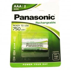 Микроэлементная батарея Panasonic HHR-4MVE/2BD 1,2 В — LR03 перезаряжаемая батарея hhr-4MVE/2BP, готовая к использованию, типоразмер AAA, 750 мАч — 2 шт. в упаковке